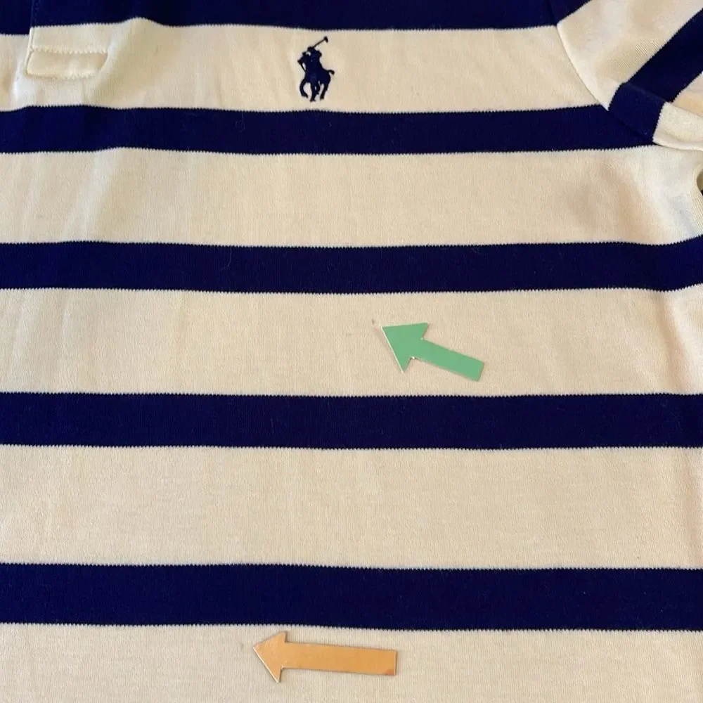 Polo Ralph Lauren Classic Fit Men’s SP - Small Petite Yellow with Navy Stripe